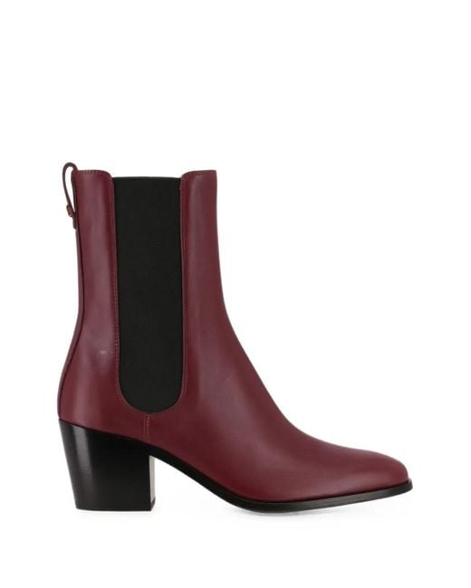 Tod's Purple Elasticated-Panel Ankle Boots