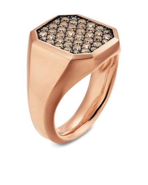 David Yurman Pink 18K Rose Streamline Signet Ring for men