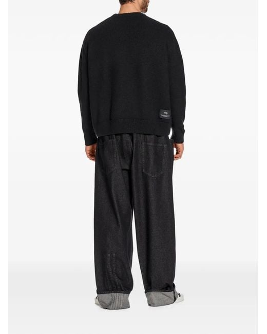 Y-3 Black Chito Graphic Knitted Sweater for men