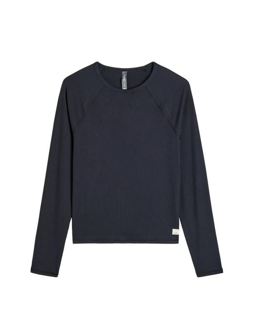 vuori Blue Pose Ribbed Jersey Top