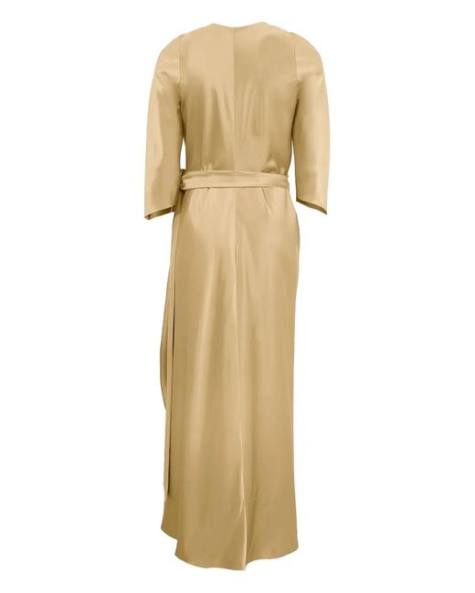 Peter Cohen Natural Tie-Front Wrap Dress