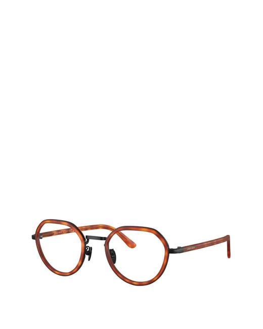 Giorgio Armani Brown Round-Frame Tortoiseshell Glasses for men