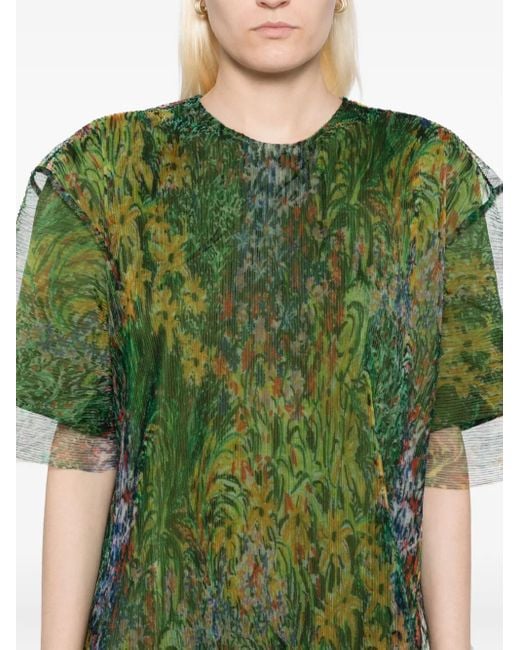 JNBY ショートスリーブ Aラインドレス Green