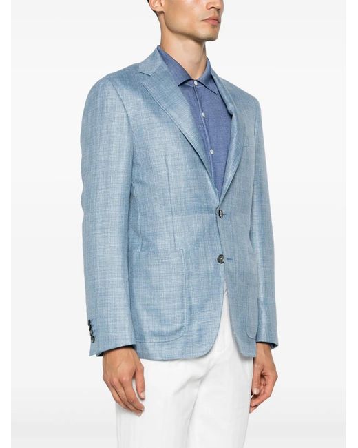 Canali Blue Interwoven Blazer for men