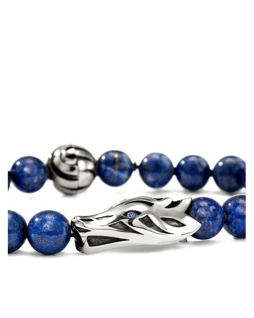John Hardy Blue Lapis Lazuli Beaded Bracelet for men