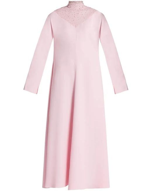 Versace Pink Crystal-Embellished Silk Gown