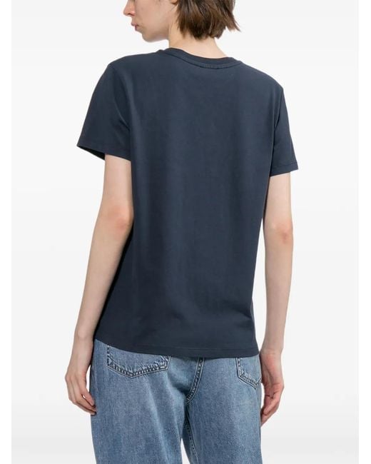 A.P.C. Blue Logo-Embroidered T-Shirt