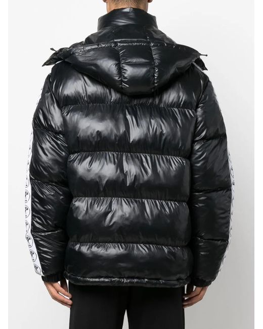 Moschino Black Padded Hooded Coat for men