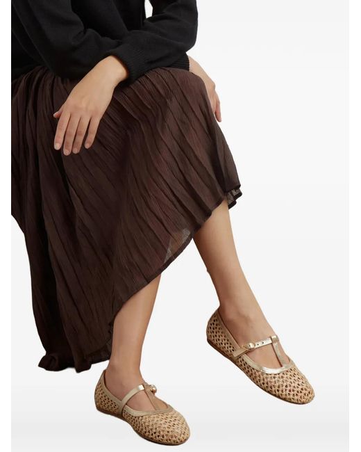 Ancient Greek Sandals Brown Aerati Buckled Ballet Flats