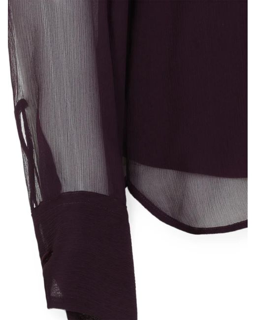 Ermanno Scervino Purple Sheer Silk Blouse