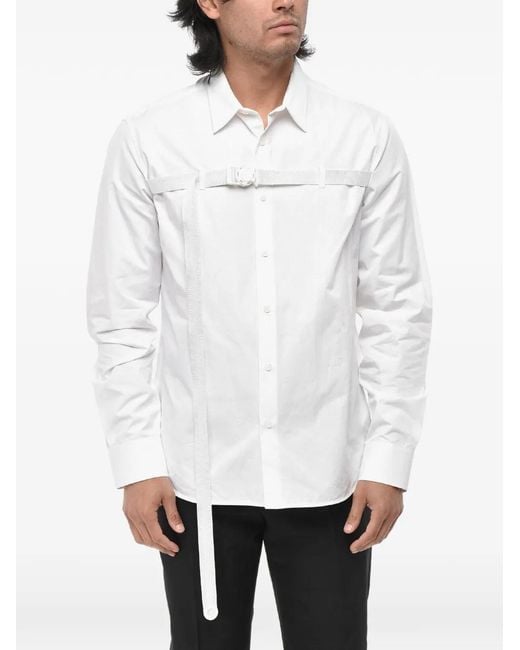 Off-White c/o Virgil Abloh White Buckle-Detail Poplin Shirt for men