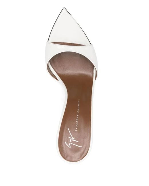 Giuseppe Zanotti White 90Mm Intriigo Strap Mules