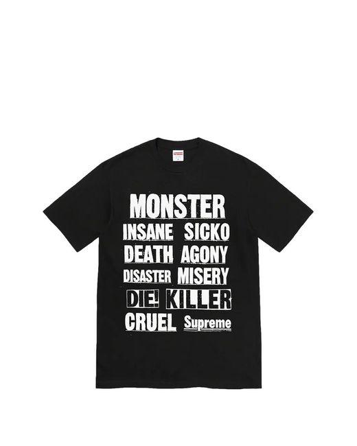 Supreme Black Logo-Print T-Shirt for men