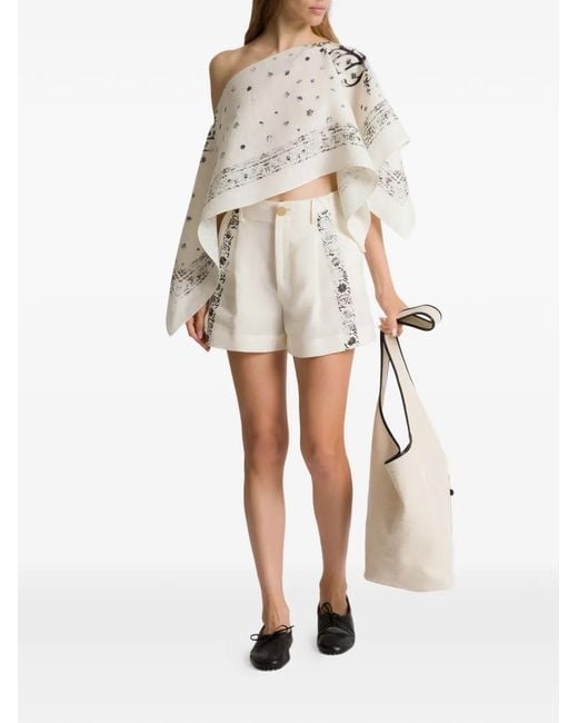 Alberta Ferretti White Printed Top