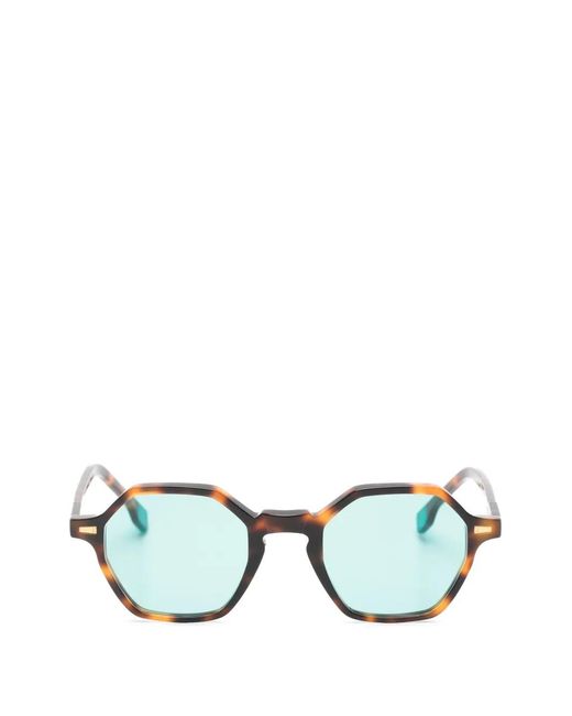 Kyme Brown Alaric Geometric-Frame Sunglasses