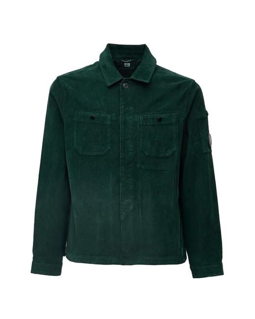 C P Company Green Corduroy Lens Overshirt for men