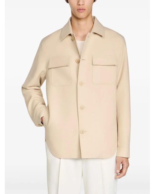 Sandro White Buttoned Oversized Shirt for men