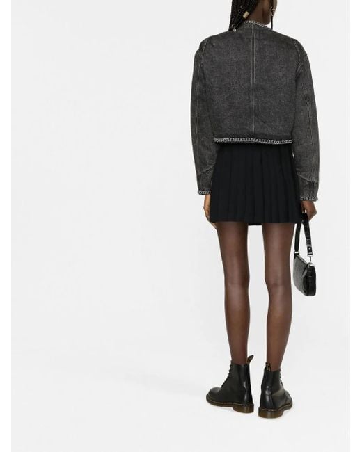 R13 Black Chain-Embellished Denim Jacket