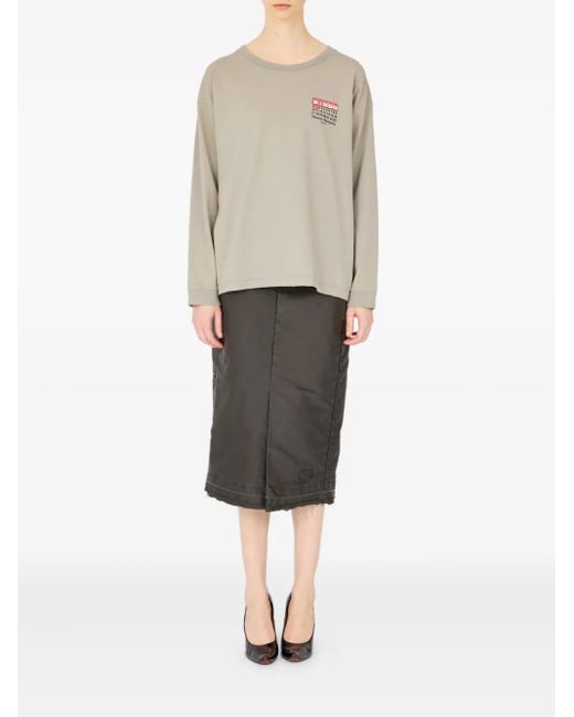 Maison Margiela White Numbers-Print Long-Sleeve T-Shirt