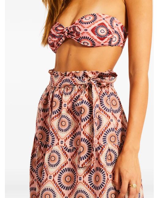 Lemlem Pink Sanaa Geometric-Pattern Maxi Skirt