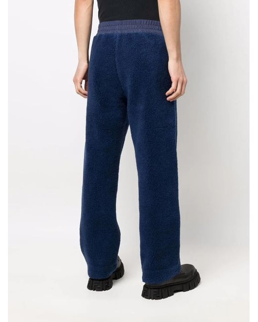 Fendi Blue Fleece Straight-Leg Track Pants for men