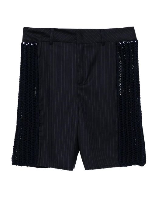 SONIA CARRASCO Black Striped Shorts for men