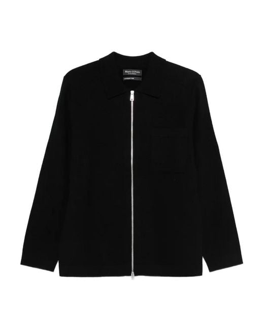 Marc O' Polo Black Cardigan Zippé À Poche Poitrine for men