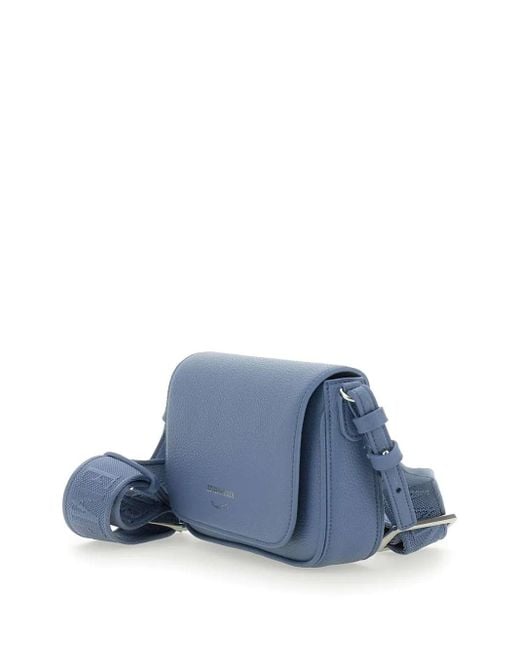 Emporio Armani Blue Logo-Stamp Cross Body Bag
