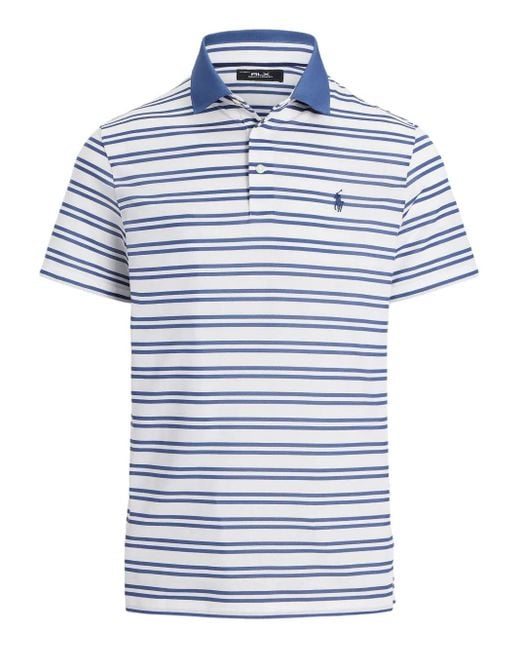 Ralph Lauren Gestreiftes Poloshirt Mit Drei Knöpfen in Blue für Herren