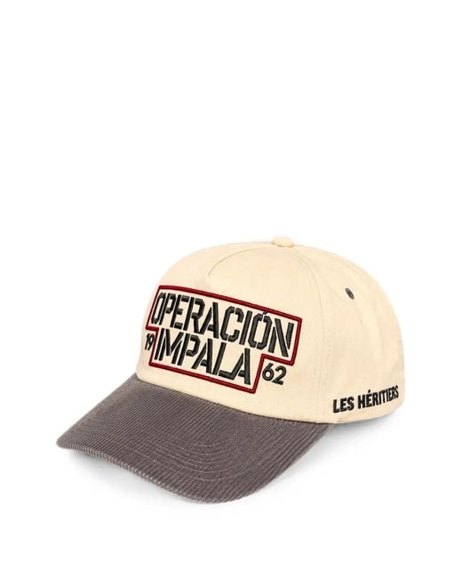 LES HÉRITIERS Gray Logo-Embroidered Corduroy-Brim Cap for men