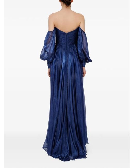 IRIS SERBAN Petal Balloon-Sleeve Off-Shoulder Maxi Dress in Blue | Lyst IRIS SERBAN Petal Balloon-Sleeve Off-Shoulder Maxi Dress in Blue | Lyst