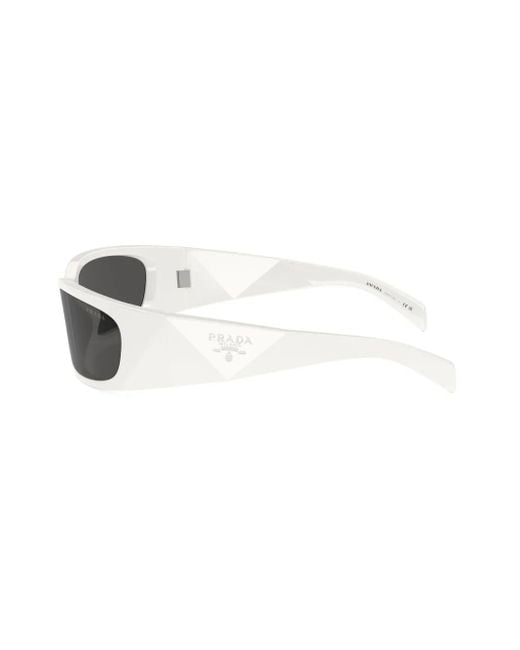 Prada White Prada Pr A14S Oval Frame Sunglasses