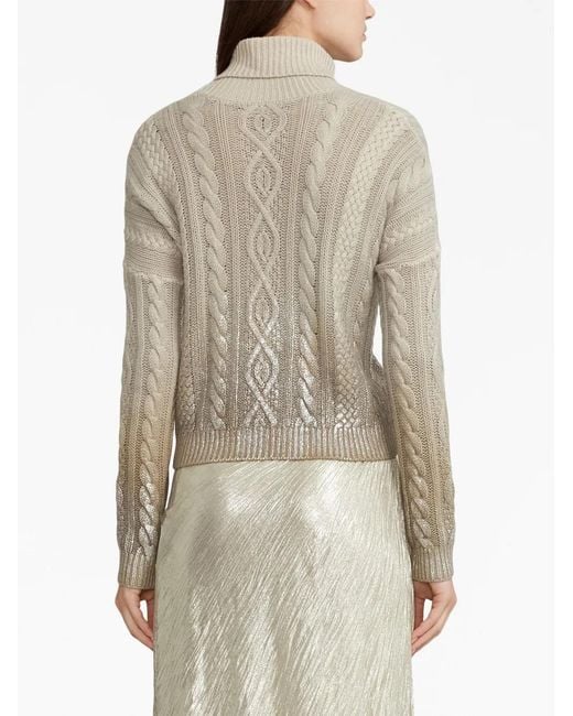 Ralph Lauren Brown Roll-Neck Cashmere Jumper