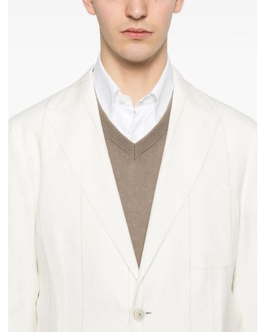Eleventy White Pinstripe-Pattern Suit for men