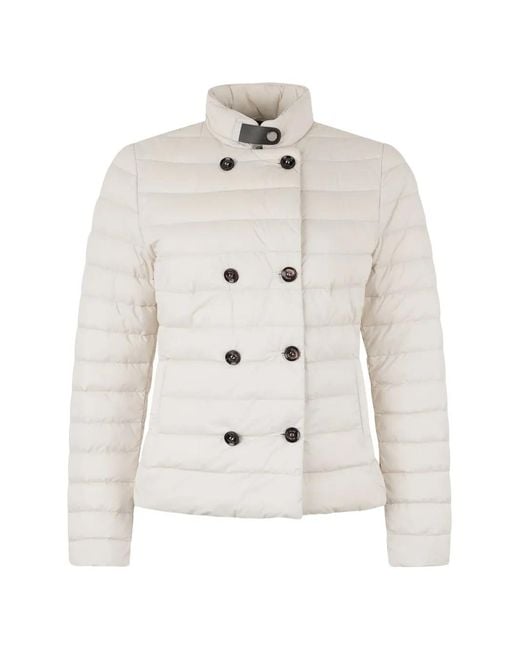 Moorer White Double-Breasted Puffer Jacket