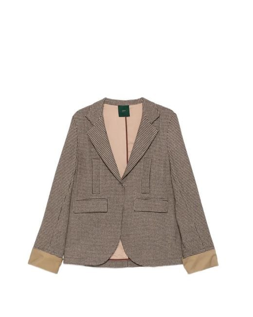 Jejia Brown Harry Houndstooth-Pattern Blazer