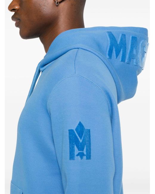 Mackage Blue Krys Velvet-logo Hoodie for men