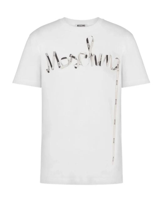 Moschino White Cotton Jersey T-Shirt for men