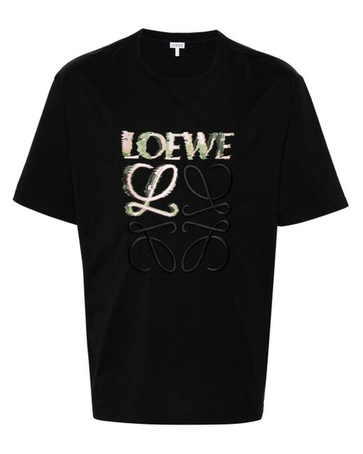T-shirt Glitch Anagram di Loewe in Black da Uomo