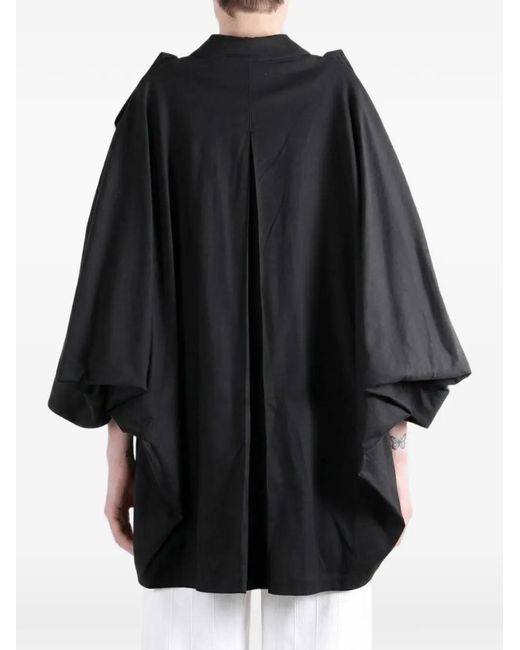 Kiko Kostadinov Black Epaulette-Detail Panelled Coat