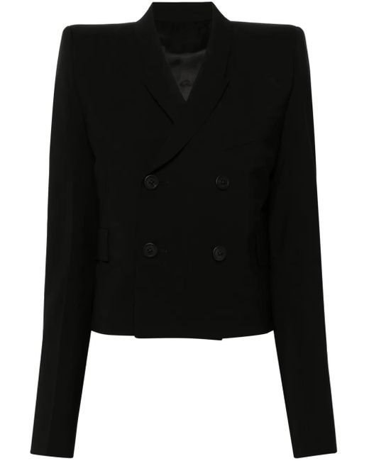 Rick Owens Black Cropped Wool Blazer