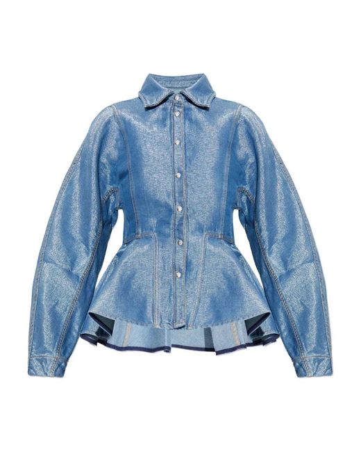 Camisa Con Peplum Ganni de color Blue