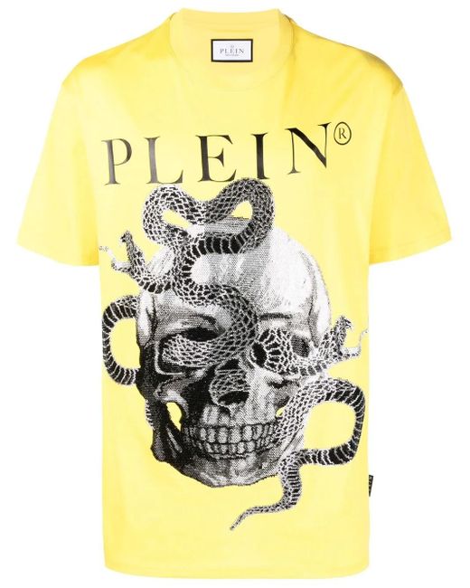 Philipp Plein Metallic Snake-Print Short-Sleeve T-Shirt for men