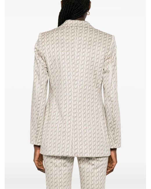 Marc Cain White Graphic-Jacquard Blazer