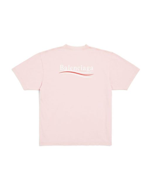 Balenciaga Pink T-Shirt mit Kampagnen-Logo