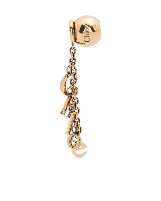 Chloé White Sphere Letters Bracelet Bag Charm