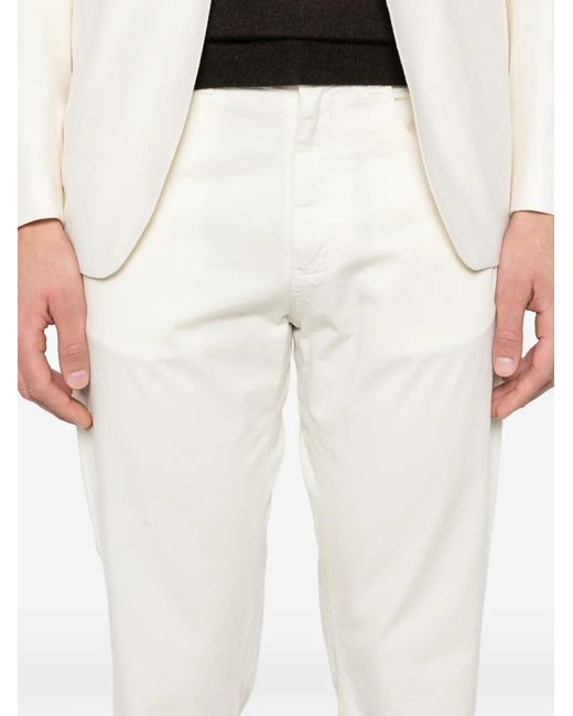 Canali White Straight-Leg Trousers for men