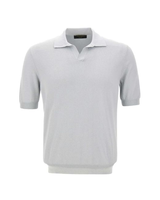Gran Sasso Gray Polo-Collar T-Shirt for men