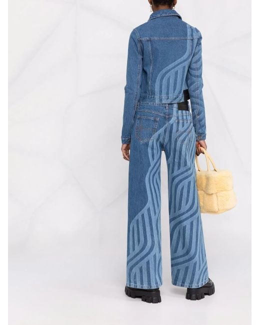Ahluwalia Blue Laser-Print Denim Jacket