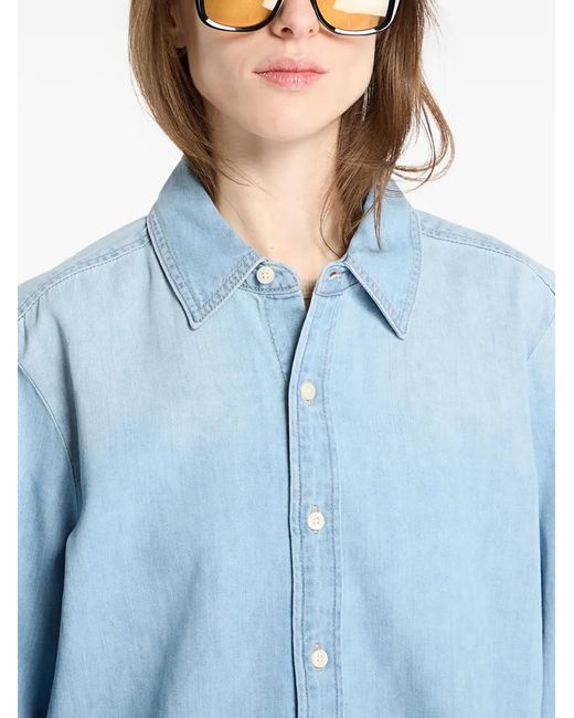 Calvin Klein Cropped Blouse in het Blue